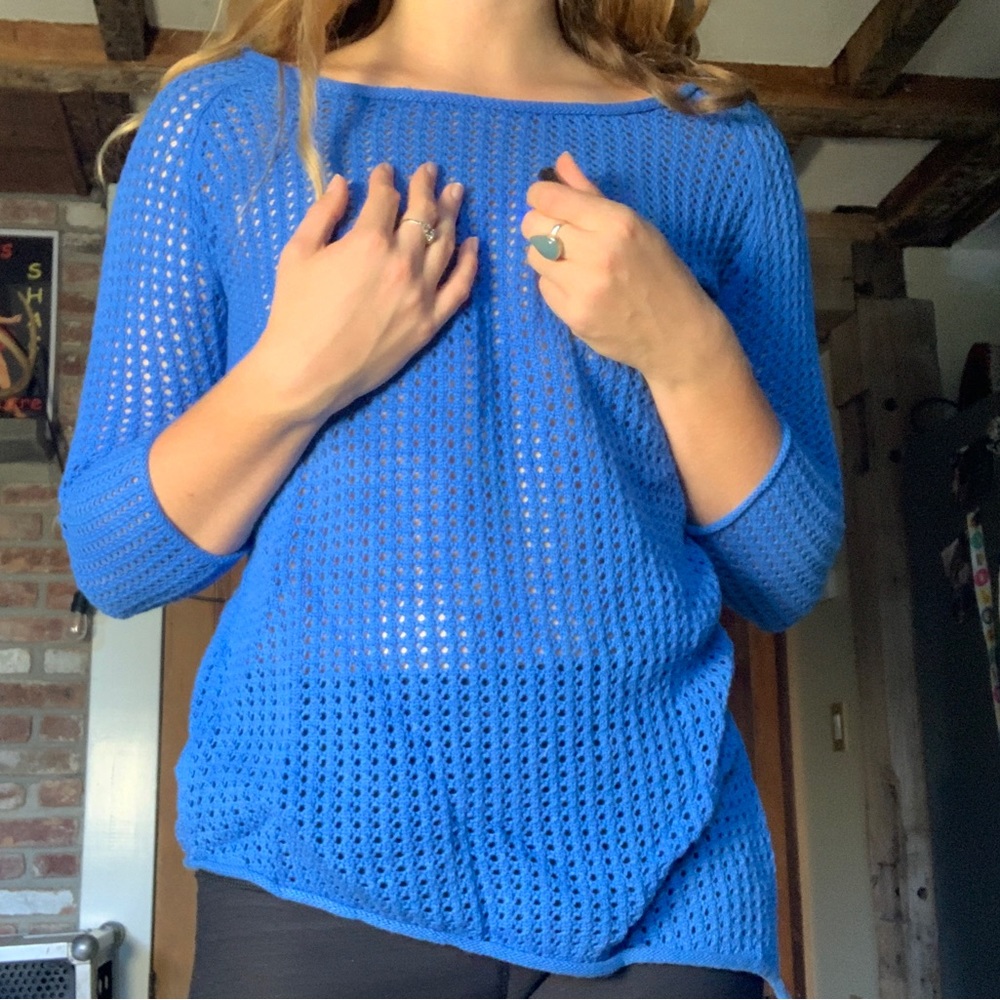 Jeanne Pierre asymmetrical crochet sweater